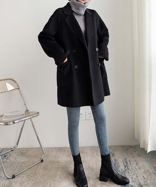 「Amulet」 チェスターコート X-LARGE キャメル レディース_画像3