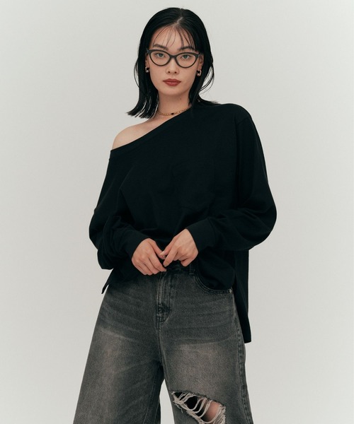 tシャツ Off shoulder cutsew（オフショルダーカットソー） レディース