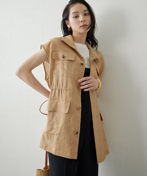 Loungdress リネン　ジレ　ベスト LOUNGEDRESS（ラウンジドレス）の「【WEB限定】リネンジレ