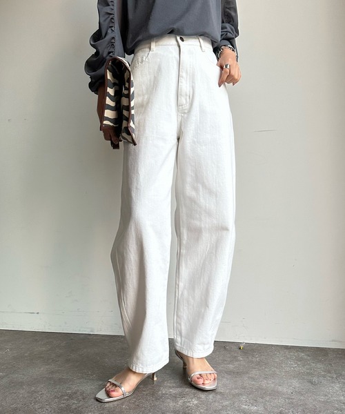D-due パンツ　白 DouDou 「DouDou」 デニムパンツ 38 ホワイト レディース