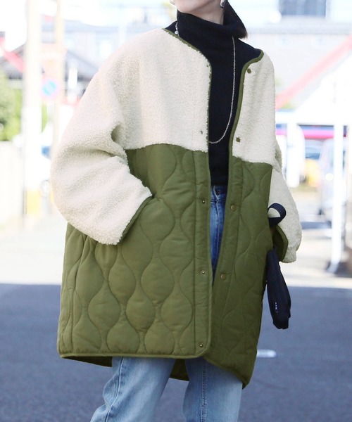 「reca」 ノーカラーコート M アイボリー レディース_画像3