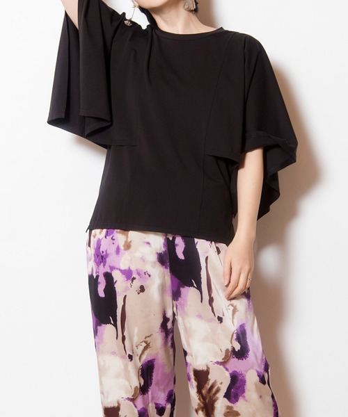 tシャツ ケープスリーブTシャツ レディース