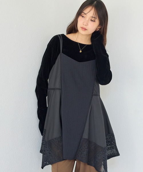 LAVEANGE（ラビアンジェ） キャミソール レース切替キャミチュニック