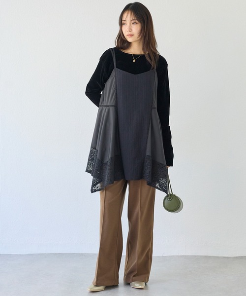 LAVEANGE（ラビアンジェ） キャミソール レース切替キャミチュニック