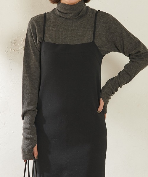 「SHENERY」 タートルネックニット FREE ライトグレー レディース_画像4