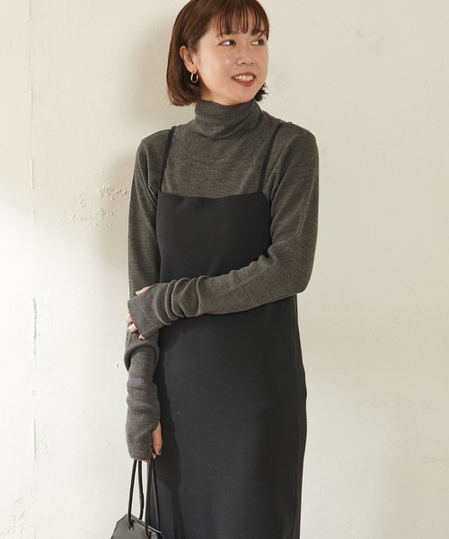 「SHENERY」 タートルネックニット FREE ライトグレー レディース_画像6