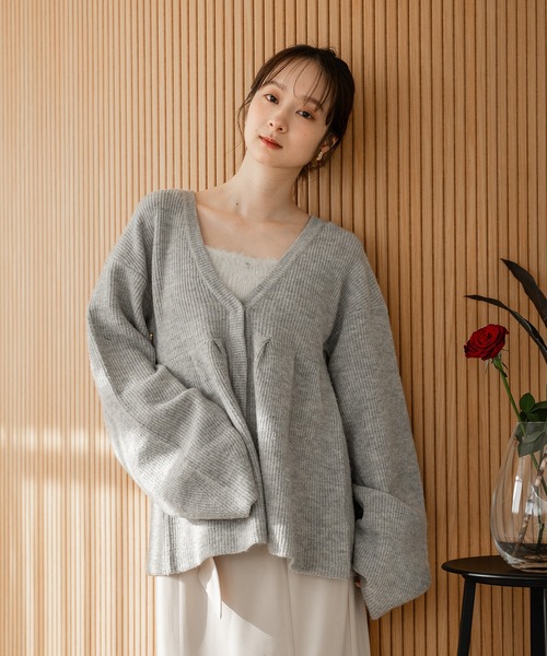 mideal 「mideal」 ニットカーディガン FREE グレー レディース