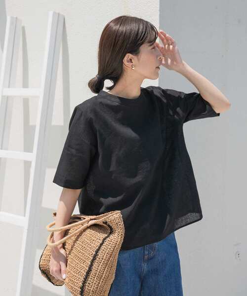 「URBAN RESEARCH DOORS」 半袖ブラウス MEDIUM ブラック レディース