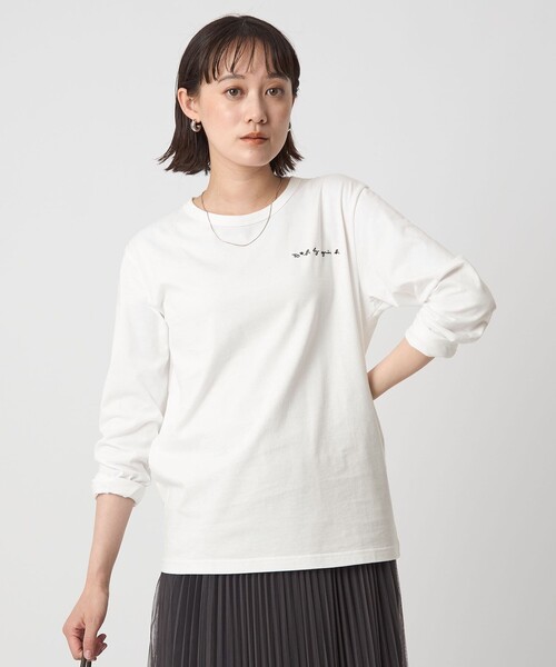 アニエスベー ロングtシャツ J309 TS ロングスリーブコットンTシャツ ｜agnès b. FEMME