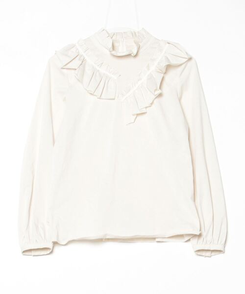 「LANVIN en Bleu」 長袖ブラウス 38 ベージュ レディース
