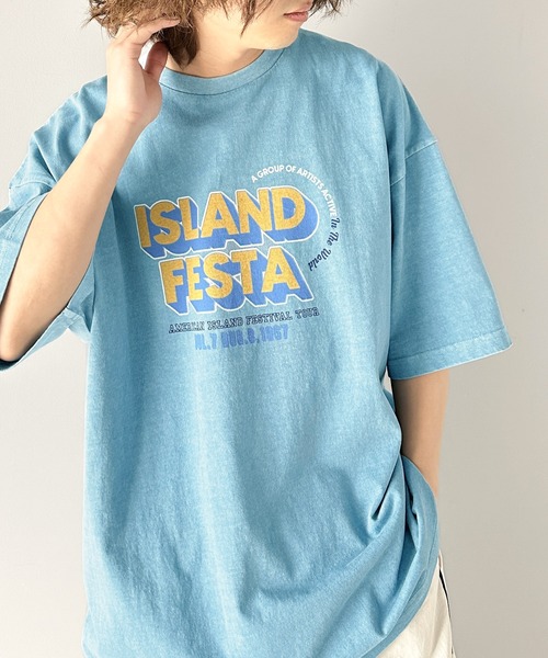「Java」 半袖Tシャツ MEDIUM ブルー レディース