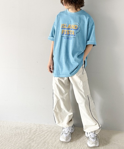 「Java」 半袖Tシャツ MEDIUM ブルー レディース