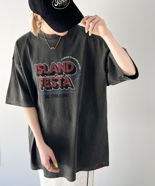 「Java」 半袖Tシャツ MEDIUM ブルー レディース