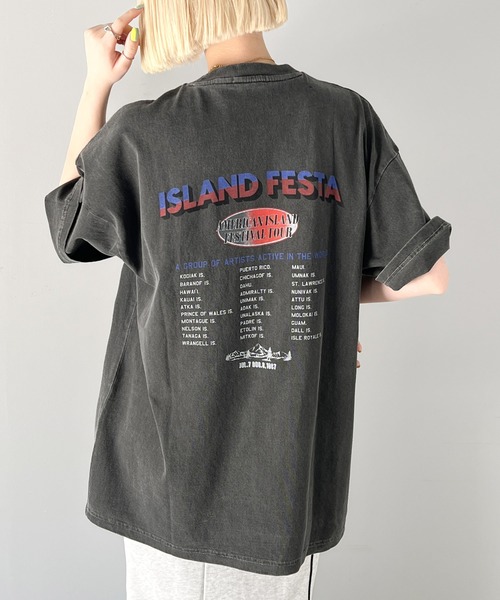 「Java」 半袖Tシャツ MEDIUM ブルー レディース