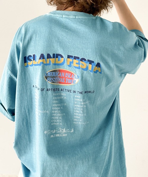 「Java」 半袖Tシャツ MEDIUM ブルー レディース