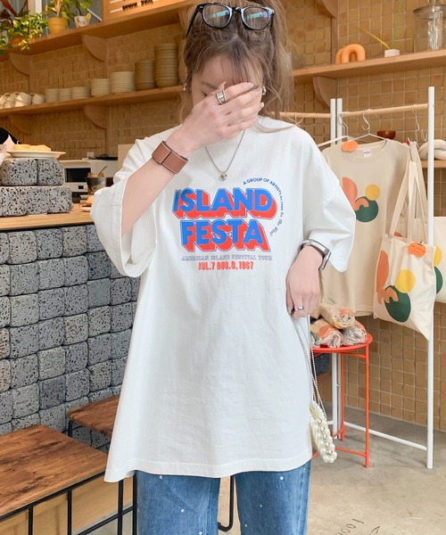 「Java」 半袖Tシャツ MEDIUM ブルー レディース