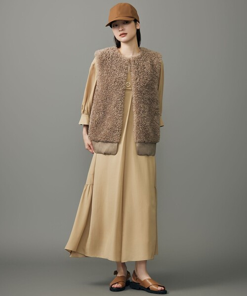 自由区【今季新作】ソフトシルクビエラワンピース 自由区(ジユウク)の【カタログ掲載】ソフトシルクビエラ ワンピース