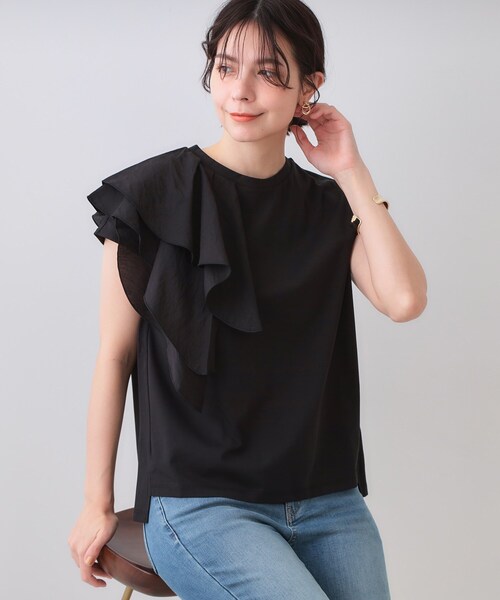 OPAQUE.CLIP（オペークドットクリップ） tシャツ ショルダーフリル