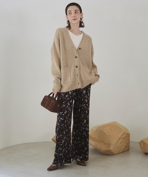 ANGIE パンツ 小花柄 ベロア イージーパンツ レディース : ZOZOTOWN