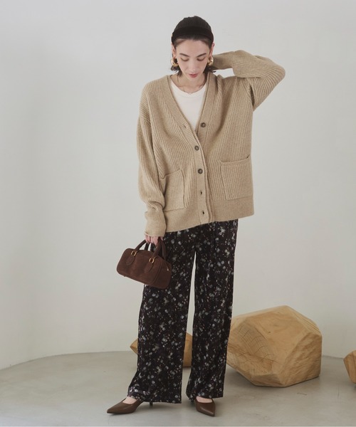 ANGIE パンツ 小花柄 ベロア イージーパンツ レディース : ZOZOTOWN