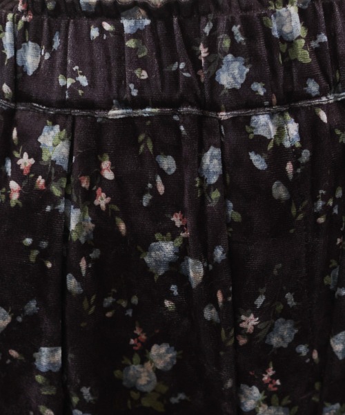 ANGIE パンツ 小花柄 ベロア イージーパンツ レディース : ZOZOTOWN