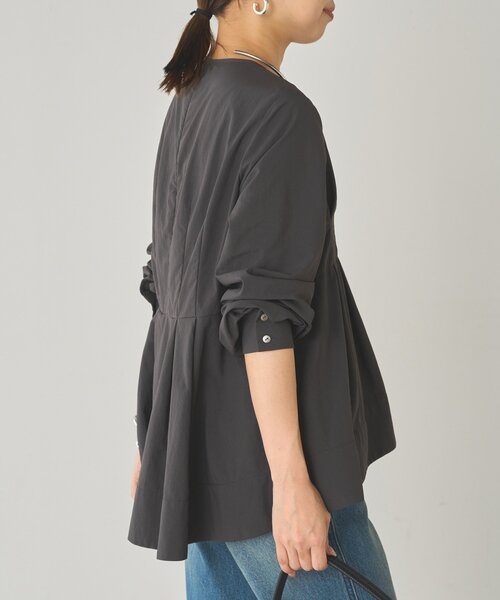 ブラウス シャツ Aラインペプラムブラウス レディース Loungedress ブラウス シャツ Aラインペプラムブラウス