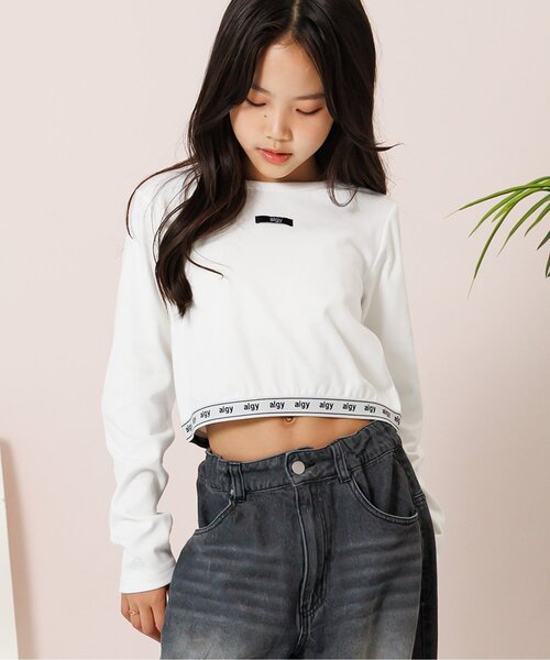 algy（アルジー） tシャツ フライスロゴゴムロンT キッズ 子供服