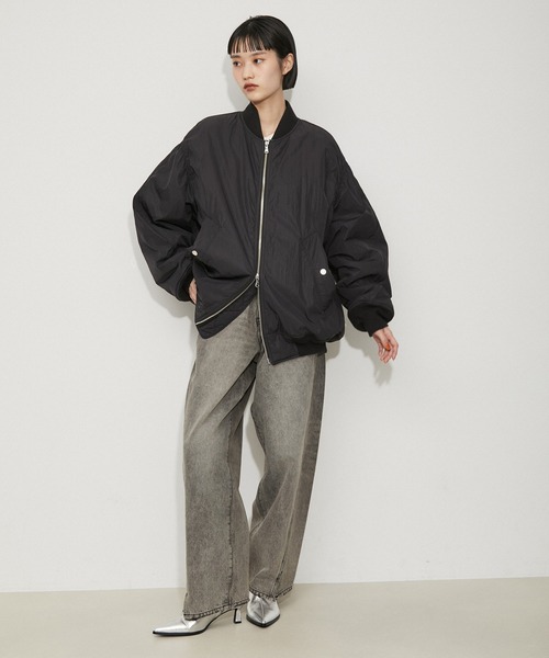 「ADAM ET ROPE'」 加工デニムパンツ 36 ブラック系その他2 レディース
