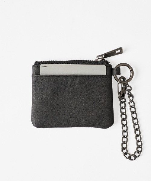 スタッズ付きブラックレザーコインケース WISH FOR EVER コインケース STUDS DESIGN COIN CASE / スタッズ