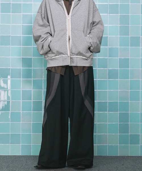 パンツ 「UNISEX」Wool Mixed Prime-Wide Track Pants/ウールミックス 