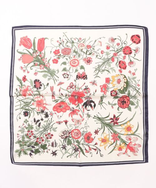 Revo. スカーフ バンダナ 「60×60」レトロ フラワー 花柄 マルチ