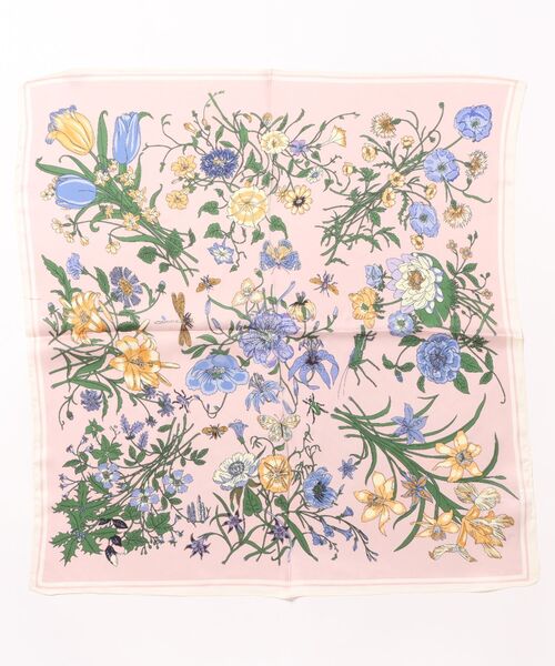 Revo. スカーフ バンダナ 「60×60」レトロ フラワー 花柄 マルチ