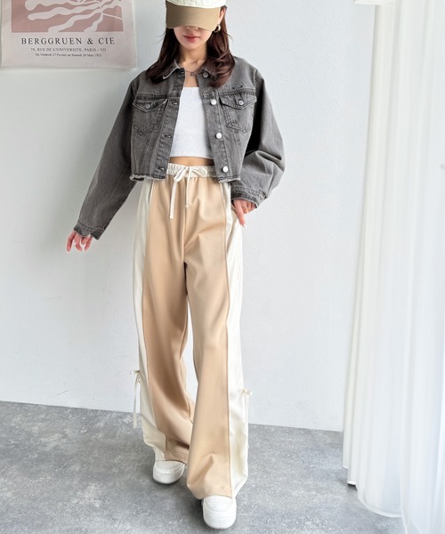 「mily bilet」 デニムジャケット LARGE グレー レディース
