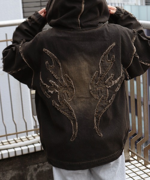 WESTSEA（ウエストシー） パーカー トライバル刺繍 フリンジ デニム 