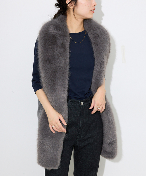 IENA SLOBE＊JQベスト SLOBE IENA ベスト ジレ ドッキングファーベスト レディース