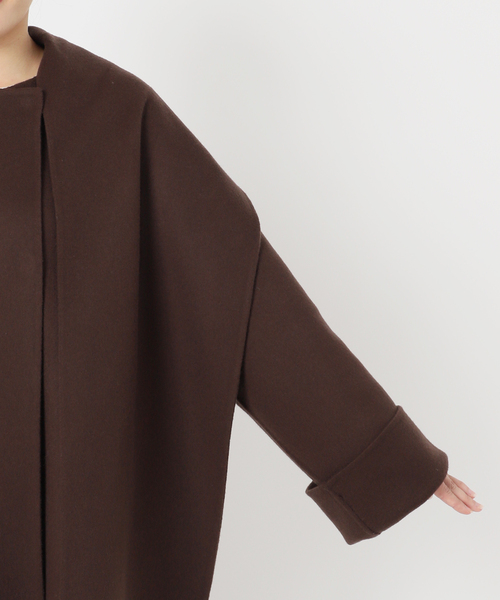 cocoさん専用　SLOBE IENA ノーカラーダブル前コート 2025年最新】slobe iena スイビダブルクロスノーカラーダブル前