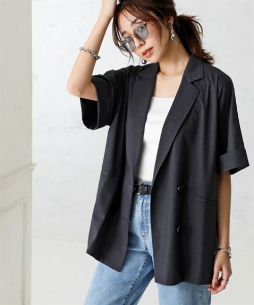 「nissen」 ジャケット S～Ｍ ベージュ レディース_画像3