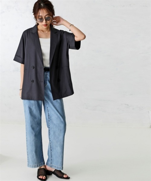 「nissen」 ジャケット S～Ｍ ベージュ レディース_画像4