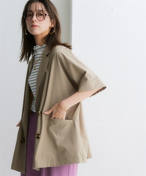 「nissen」 ジャケット S～Ｍ ベージュ レディース_画像5