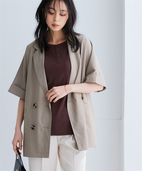 「nissen」 ジャケット S～Ｍ ベージュ レディース_画像9