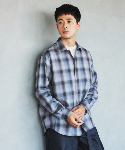 EDIFICE（エディフィス） シャツ SUPER 120's ウール チェック