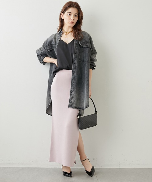 Whim Gazette ニットフィットスカート ブラック FREE Whim Gazette(ウィム ガゼット)のニットフィットスカート通販 | 集英社