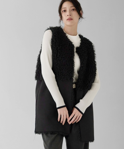 週末セール！GFORE ジーフォア　リバーシブルファーベスト 楽天市場】リバーシブル フェイクファー ベスト キルティングベスト