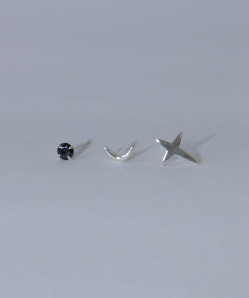 whoseA（フーシー） ピアス 「silver925」CrossMoonPierceSET/クロス 