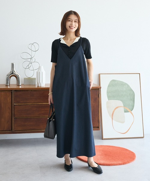 Green Parks（グリーンパークス） ワンピース Vネックキャミワンピース