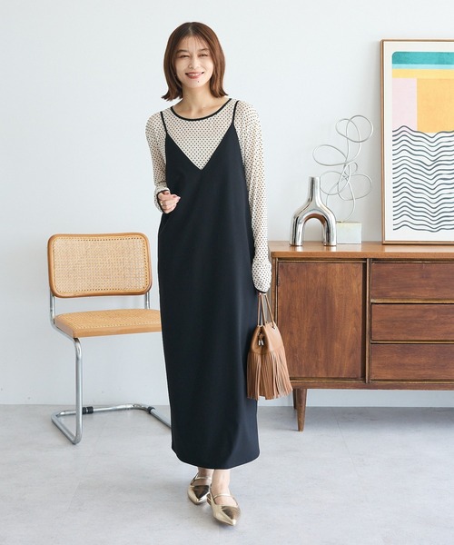 Green Parks（グリーンパークス） ワンピース Vネックキャミワンピース