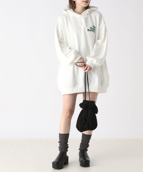 「Heather」 プルオーバーパーカー FREE オフホワイト レディース_画像3