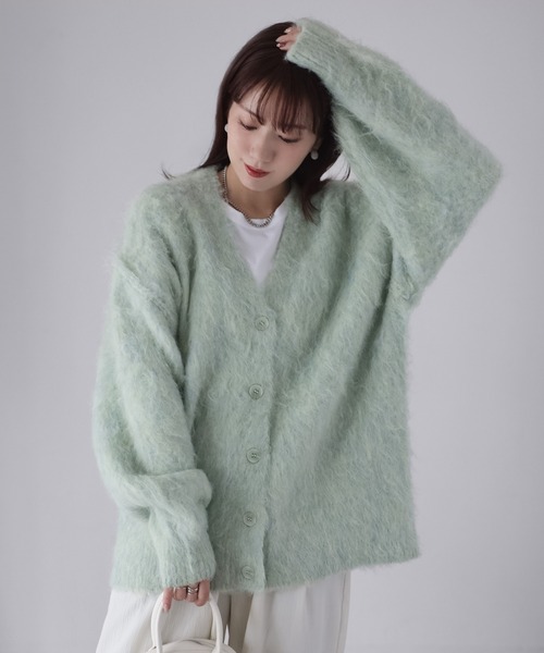 Riberry（リベリー） カーディガン シャギーVネックニットカーディガン