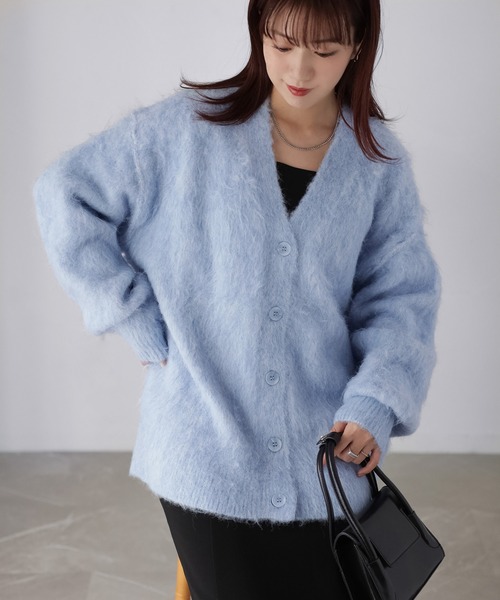 Riberry（リベリー） カーディガン シャギーVネックニットカーディガン