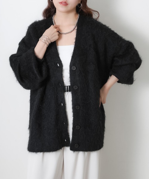 Riberry（リベリー） カーディガン シャギーVネックニットカーディガン